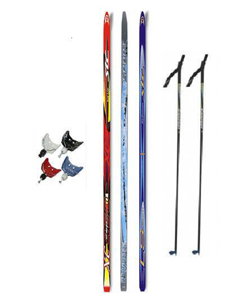 Лыжный комплект (лыжи, палки, крепления 75мм) STC, Atemi, Larsen, Motor